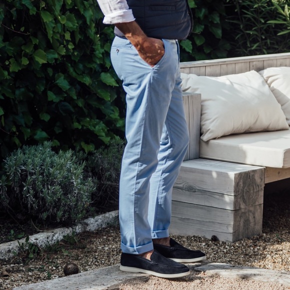 NWT🇫🇷 Les Canebiers Chino Tartane Pants - Sky Blue - Picture 3 of 8